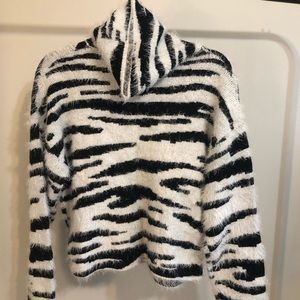 Zebra print turtle neck sweater